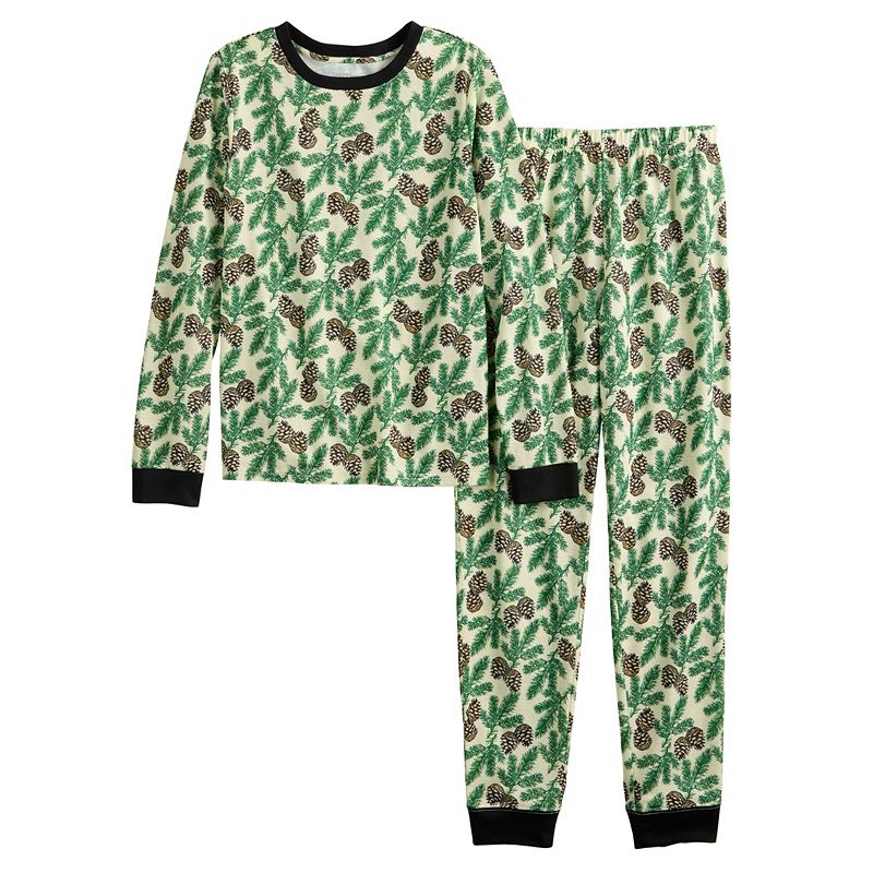 Girls 4-16 Jammies For Your Families Pine Needles & Snow Print Pajama Set, 