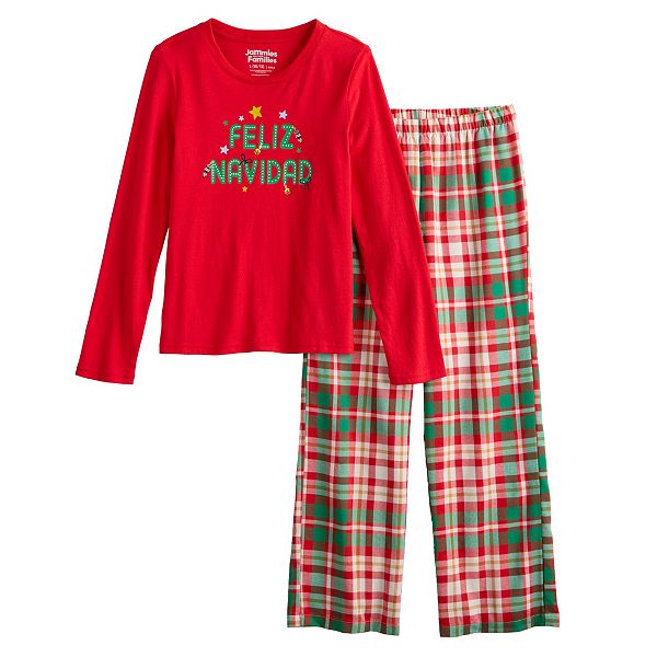 Girls 4 16 Jammies For Your Families Joyful Celebration Feliz Navidad Pajama Set