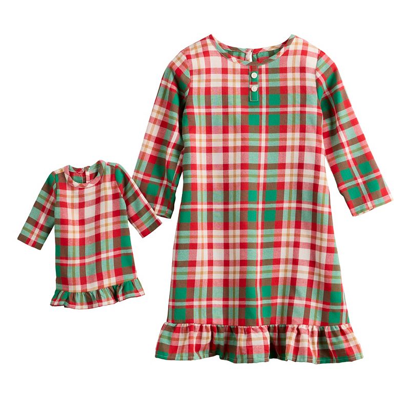 Girls 4-16 Jammies For Your Families Joyful Celebration Flannel Nightgown &