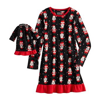 Girls 4-16 Jammies For Your Families® Ho Ho Ho Microfleece Nightgown & Doll Gown Set