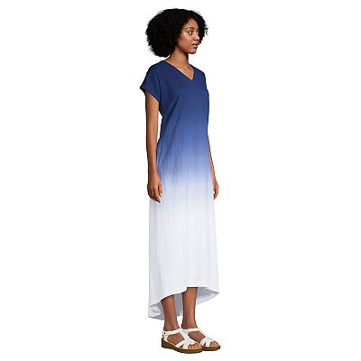 chinese dress ladies Lands' End Women's Cotton Modal Vneck Wrap Midi Dress X-Small Frosted Green  Flower Patch at Amazon Women's Clothing store