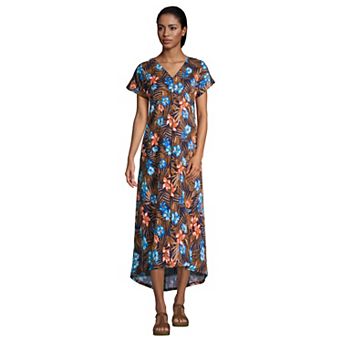 Women's Lands' End High-Low Hem Maxi Dress