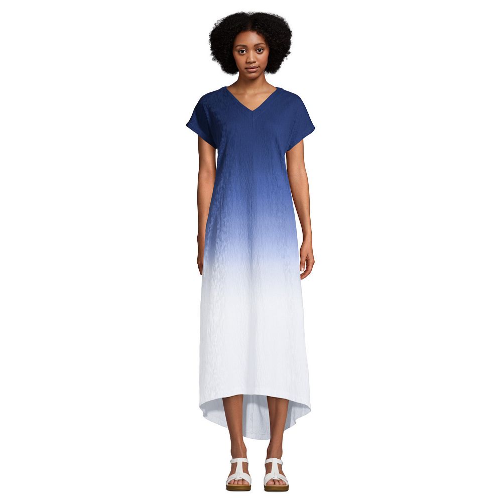 Womens Lands End High-Low Hem Maxi Dress