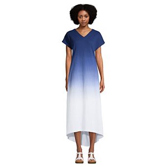 Women's Lands' End High-Low Hem Maxi Dress