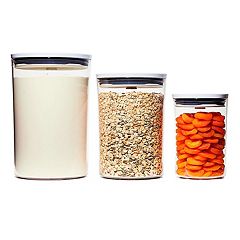 American Atelier Canister Set 3-Piece Glass Jars in Small, Medium