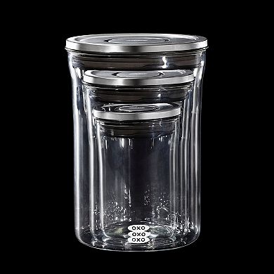 OXO SteeL POP 3-pc. Graduated Glass Canister Set