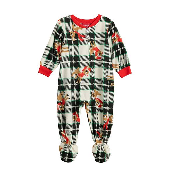 Baby Jammies For Your Families Rudolph the Red Nosed Reindeer Footed Pajamas