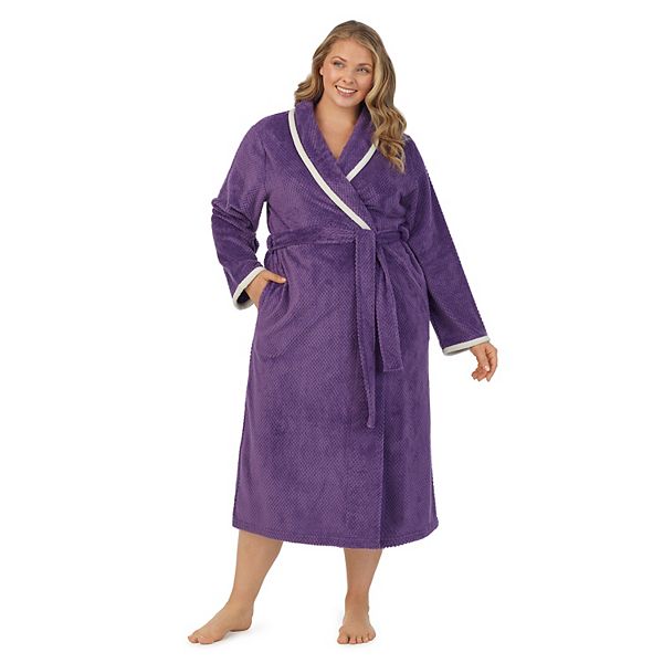 Plus Size Stan Herman Dimple Plush Wrap Robe