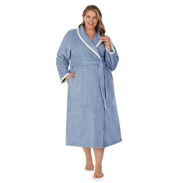Plus Size Stan Herman Dimple Plush Wrap Robe
