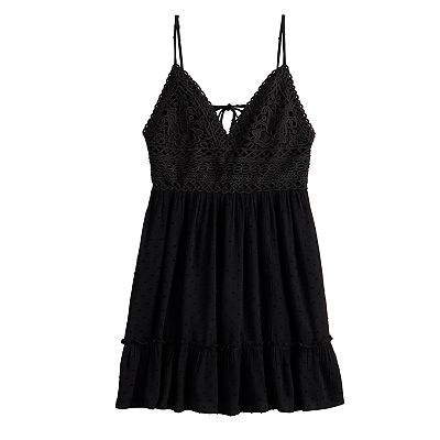 Juniors' Speechless Crochet Top Skater Dress