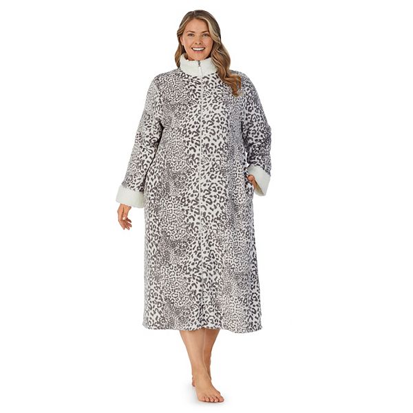 Plus Size Stan Herman Plush Sherpa Zip Robe