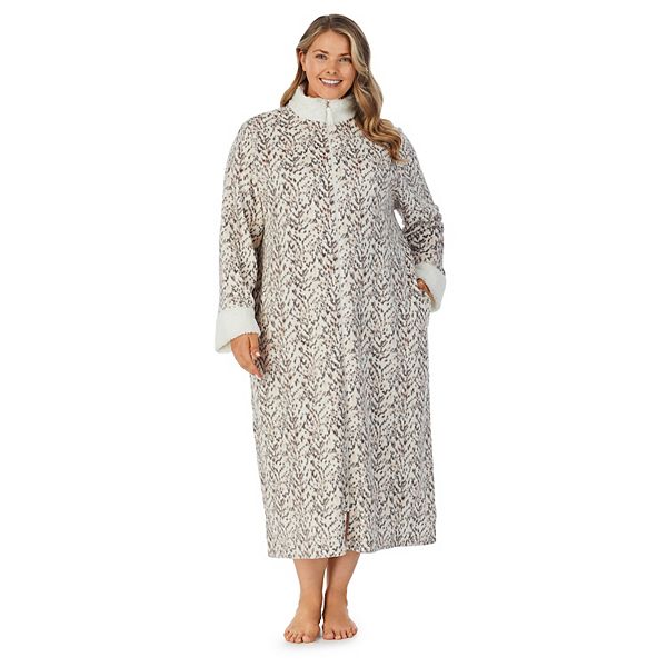 Plus Size Stan Herman Plush Sherpa Zip Robe