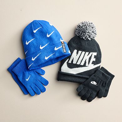 Boys 8-20 Nike Swoosh Repeat Beanie & Gloves Set