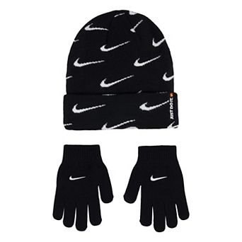 Kids Nike Swoosh Repeat Beanie & Gloves Set