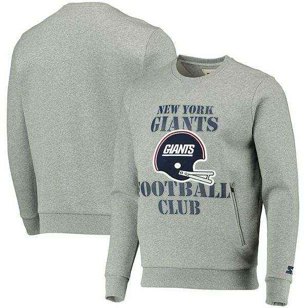 Men's Starter Gray New York Giants Locker Room Throwback End Zone Pullover  Sweatshirt