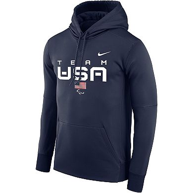 Men's Nike Navy Team USA Paralympic Performance Pullover Hoodie