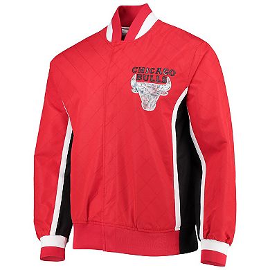 Men's Chicago Bulls Red Mitchell & Ness Hardwood Classics 75th Anniversary Authentic Warmup Full-Snap Jacket