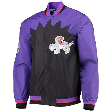 Men's Toronto Raptors Black Mitchell & Ness Hardwood Classics 75th Anniversary Authentic Warmup Full-Snap Jacket
