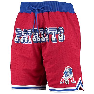 Men's Mitchell & Ness Red New England Patriots Just Don Gold Rush Shorts