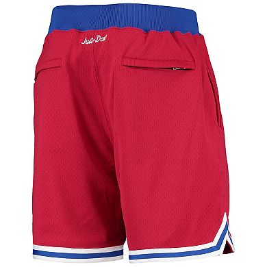 Men's Mitchell & Ness Red New England Patriots Just Don Gold Rush Shorts