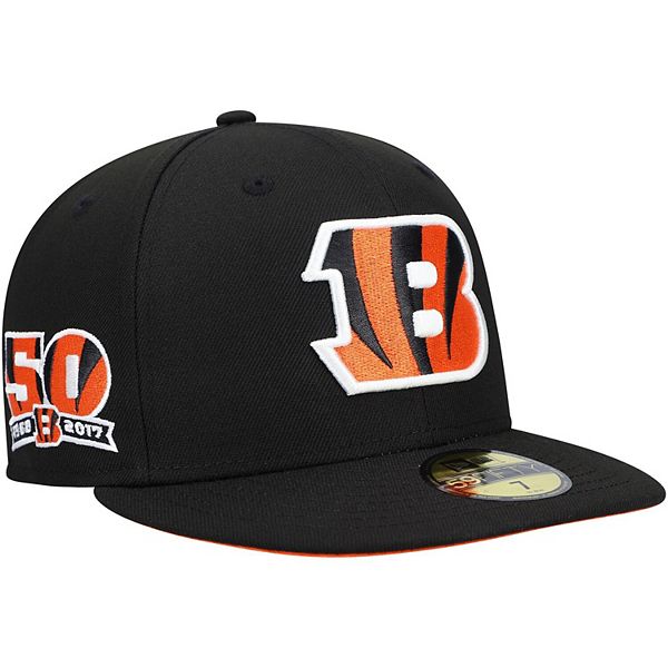 Officially Licensed Men New Era Black Team Basic Fitted Hat - Bengals