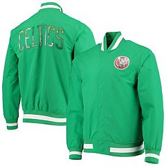 Boston Celtics Starter Force Play Satin Hoodie Half-Zip Jacket - Kelly Green