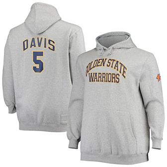Men's Mitchell & Ness Baron Davis Heathered Gray Golden State Warriors Big & Tall Name & Number Pullover Hoodie