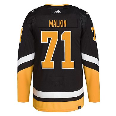 Men's adidas Evgeni Malkin Black Pittsburgh Penguins 2021/22 Alternate Primegreen Authentic Pro Player Jersey