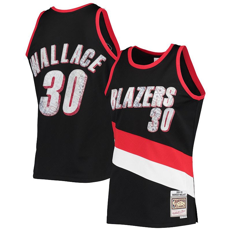 Mens Mitchell & Ness Rasheed Wallace Black Portland Trail Blazers 1999-00 