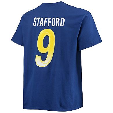 Men's Fanatics Branded Matthew Stafford Royal Los Angeles Rams Big & Tall Player Name & Number T-Shirt