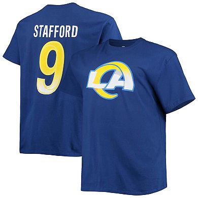 Men's Fanatics Branded Matthew Stafford Royal Los Angeles Rams Big & Tall Player Name & Number T-Shirt