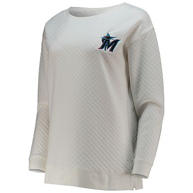 Women's Concepts Sport White/Cream Miami Marlins Quilted Pullover Sweatshirt