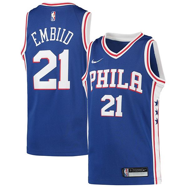 SHPP Mens Adult Basketball Shirt Joel Embiid # 21 Philadelphia 76ers Basketball Uniform Top T-shirt Basketball Apparel Top Fabric-Suitable for Men and Women