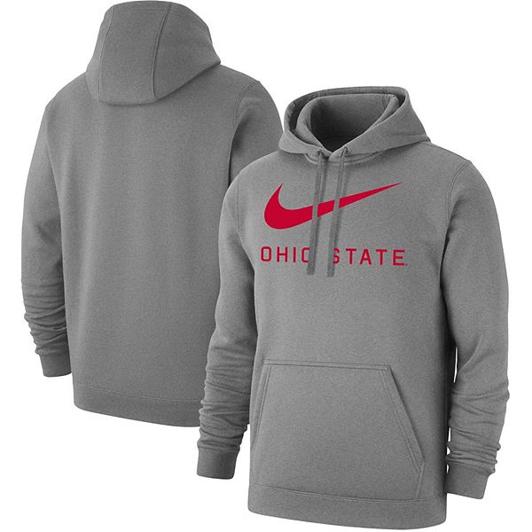 Men's Nike Gray Ohio State Buckeyes Big Swoosh Club Pullover Hoodie