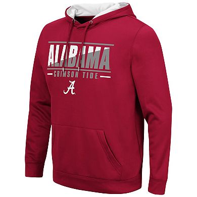 Men's Colosseum Crimson Alabama Crimson Tide Slash Stack 2.0 Pullover Hoodie