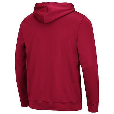 Men's Colosseum Crimson Alabama Crimson Tide Slash Stack 2.0 Pullover Hoodie