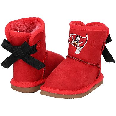 Girls Toddler Cuce Red Tampa Bay Buccaneers Low Team Ribbon Boots