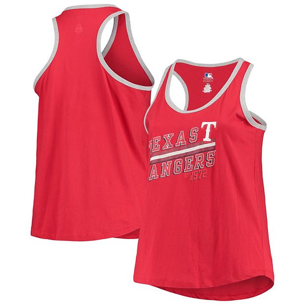 Women's Red Texas Rangers Plus Size Ringer Racerback Tank Top