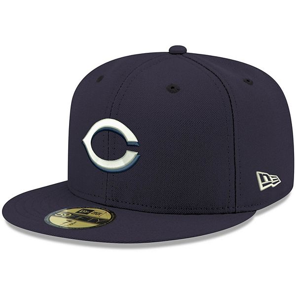 Men's New Era Navy Cincinnati Reds Logo White 59FIFTY Fitted Hat