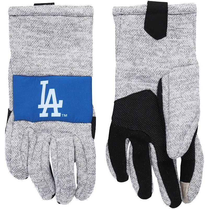 Mens FOCO Gray Los Angeles Dodgers Team Knit Gloves, Size: Small/Medium, G