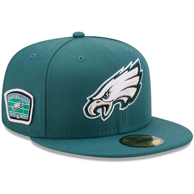 New Era Men's New Era Black/White Philadelphia Eagles Logo Patch Trucker  9FORTY Snapback Hat