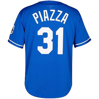 Men's Mitchell & Ness Mike Piazza Royal Los Angeles Dodgers Big & Tall Cooperstown Collection Mesh Button-Up Jersey
