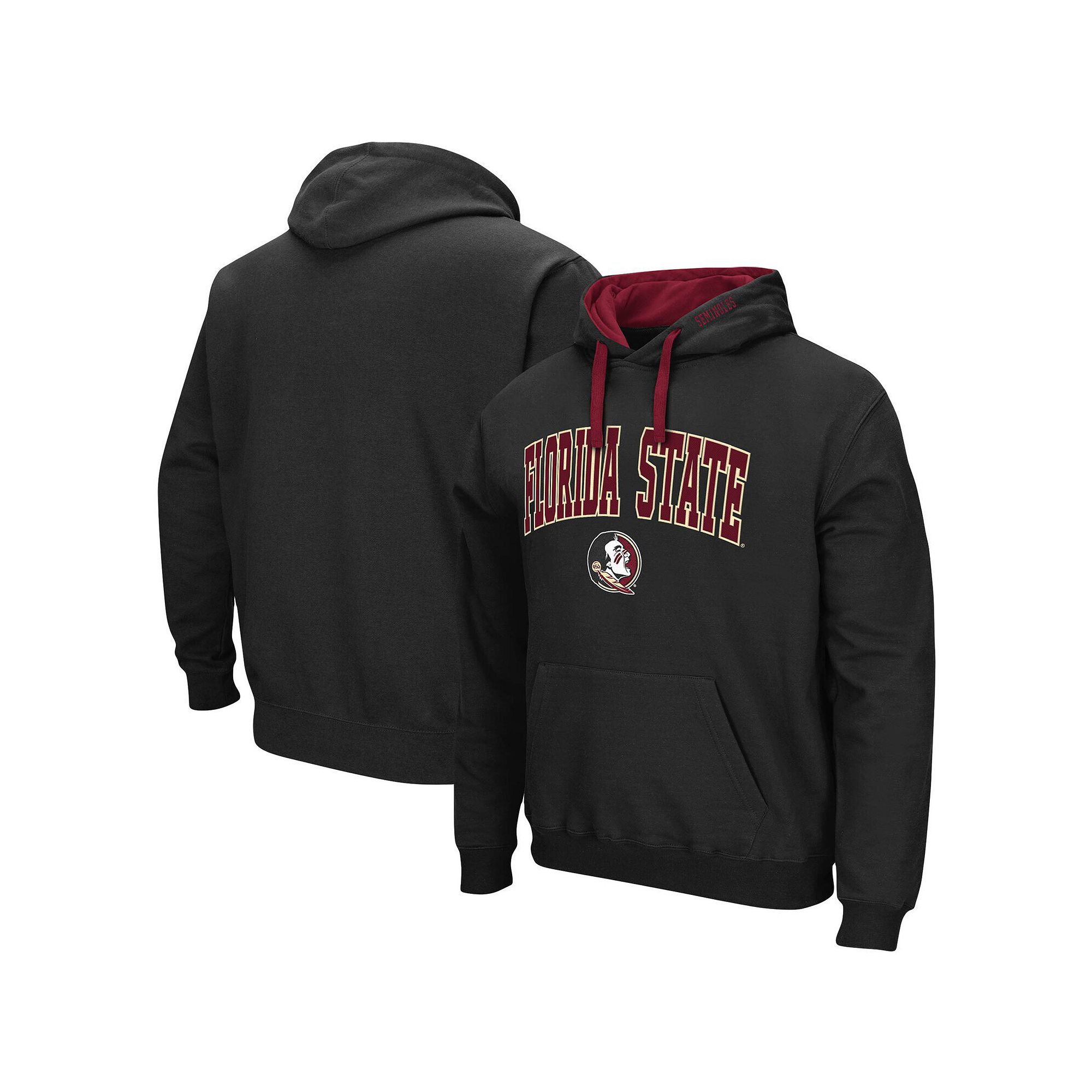 Mens Colosseum Black Florida State Seminoles Big & Tall Arch & Logo 2.0 Pu