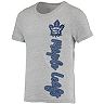 Girls Youth Heathered Gray Toronto Maple Leafs Chenille Script T-Shirt