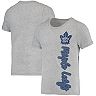Girls Youth Heathered Gray Toronto Maple Leafs Chenille Script T-Shirt