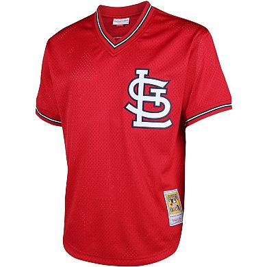 Men's Mitchell & Ness Ozzie Smith Red St. Louis Cardinals Cooperstown Mesh Batting Practice Jersey