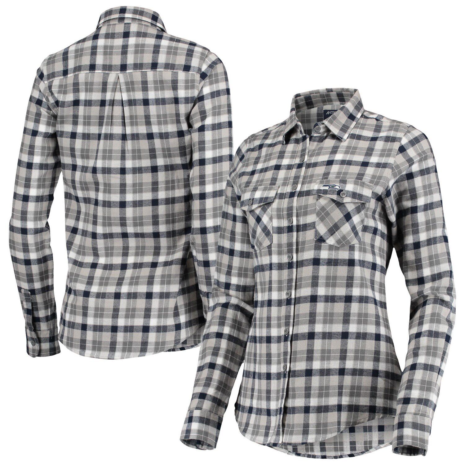 Men's NFL x Darius Rucker Collection by Fanatics Tan Seattle Seahawks Flannel Long Sleeve Button-Up Shirt Size: Small