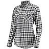 Women's Antigua College Navy/Gray Seattle Seahawks Ease Flannel Button-Up Long Sleeve Shirt