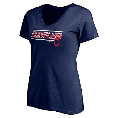 Women's Fanatics Branded Navy Cleveland Indians Mascot In Bounds V-Neck T-Shirt