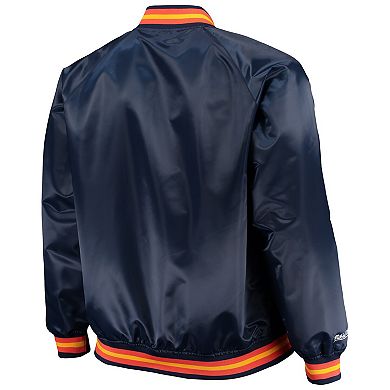 Men's Mitchell & Ness Navy Golden State Warriors Big & Tall Hardwood Classics Raglan Satin Full-Snap Jacket